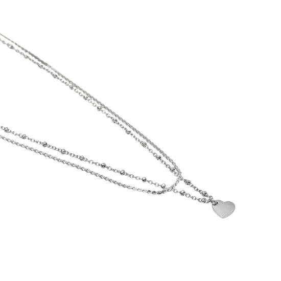 Collana multifilo Kidult Style in acciaio con cuore pendente MISURA UNICA