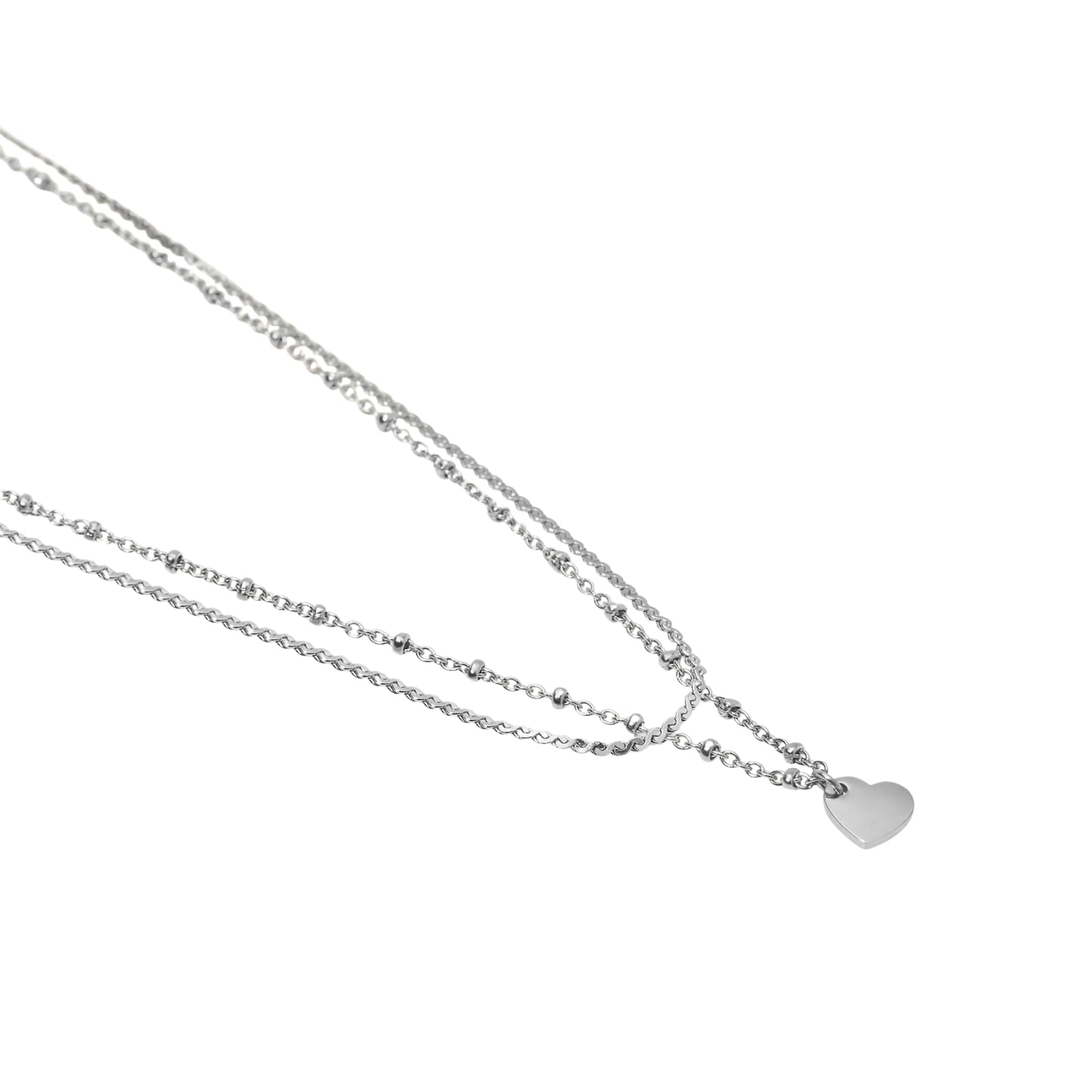 Collana multifilo Kidult Style in acciaio con cuore pendente MISURA UNICA