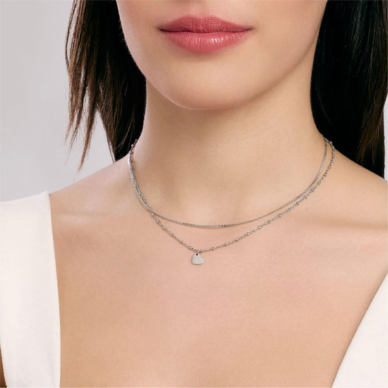 Collana multifilo Kidult Style in acciaio con cuore pendente MISURA UNICA