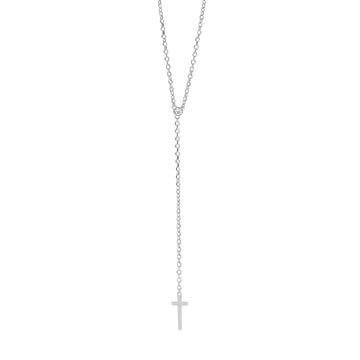 Collana Kidult Style acciaio con croce pendente e cristallo MISURA UNICA