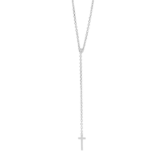 Collana Kidult Style acciaio con croce pendente e cristallo MISURA UNICA