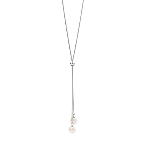 Collana lunga Kidult Style in acciaio con perle pendenti MISURA UNICA