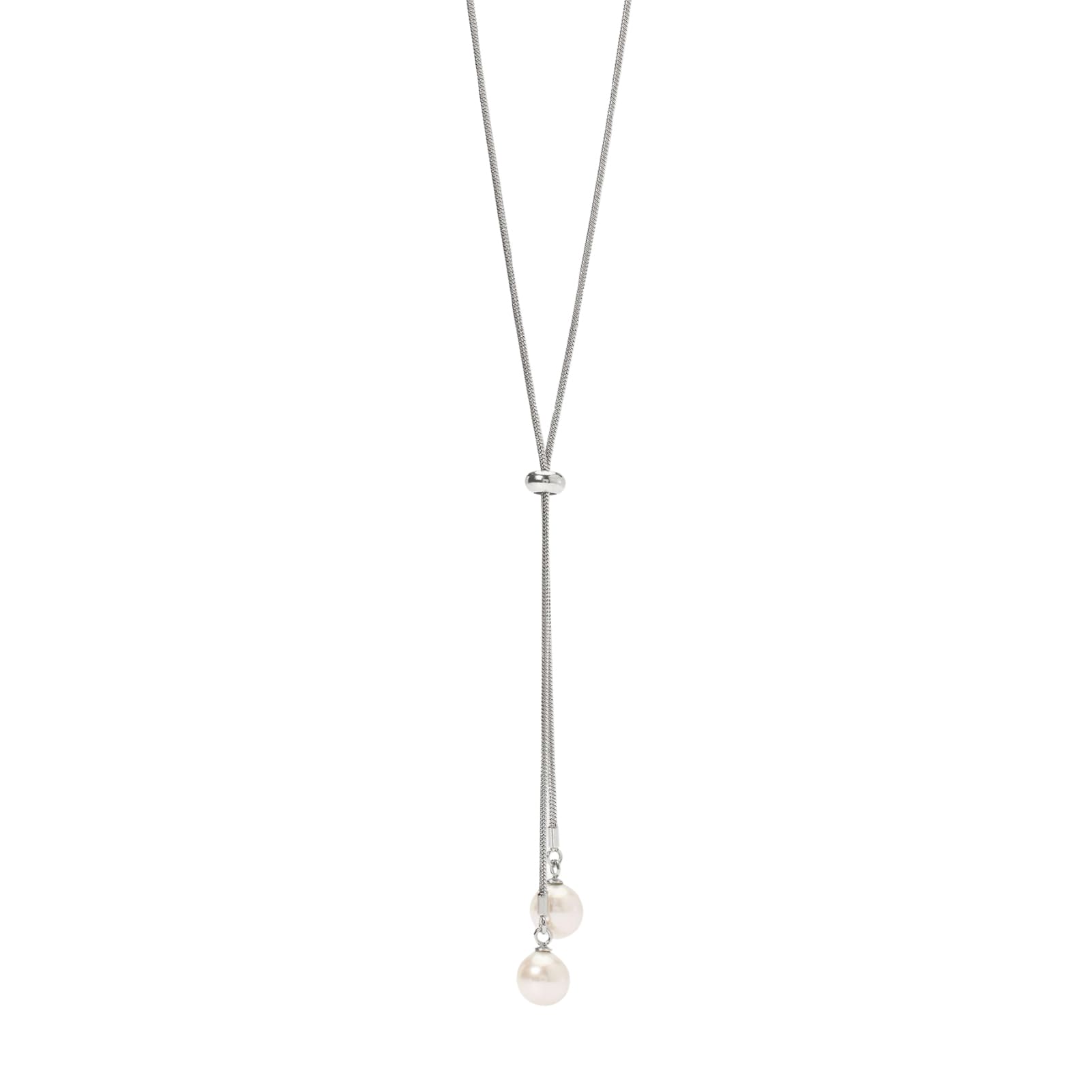 Collana lunga Kidult Style in acciaio con perle pendenti MISURA UNICA