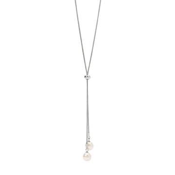 Collana lunga Kidult Style in acciaio con perle pendenti MISURA UNICA