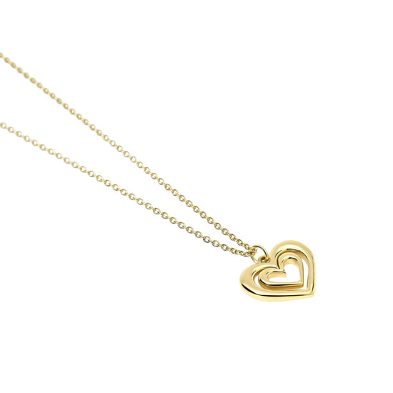 Collana Kidult Style donna in acciaio dorato cuore pendente MISURA UNICA