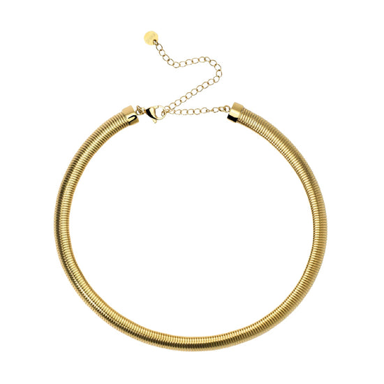 Collana girocollo Kidult Style in acciaio dorato catena snake MISURA UNICA