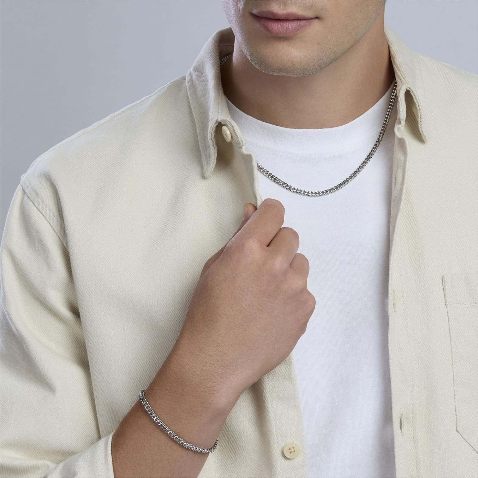 Collana girocollo Kidult Style in acciaio catena franco da uomo MISURA UNICA