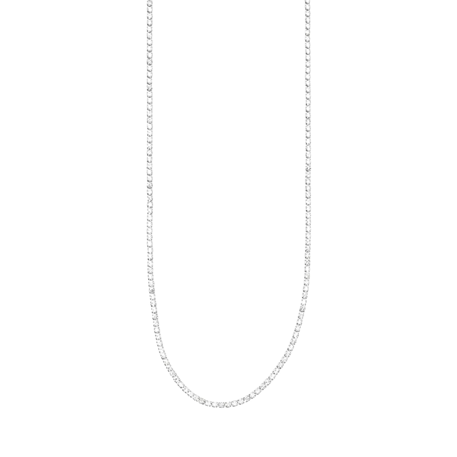 Collana Kidult Style in acciaio cristalli bianchi da uomo MISURA UNICA