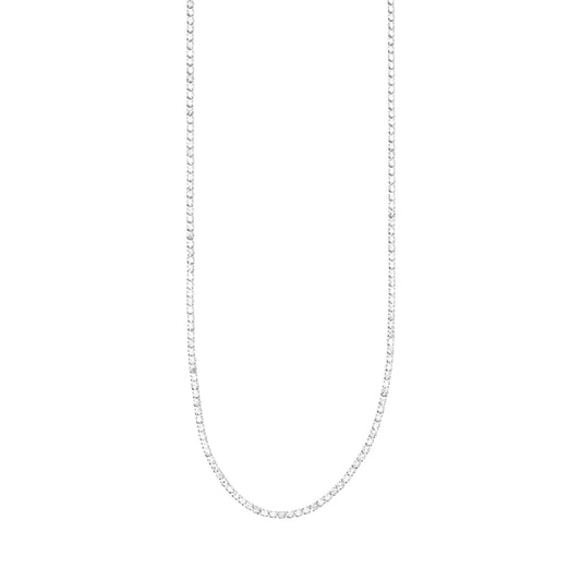 Collana Kidult Style in acciaio cristalli bianchi da uomo MISURA UNICA