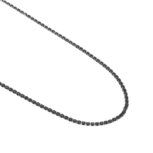 Collana tennis Kidult Style in acciaio cristalli neri da uomo MISURA UNICA