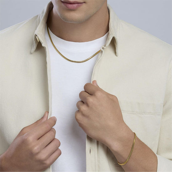 Collana Kidult Style in acciaio pvd oro catena snake da uomo MISURA UNICA