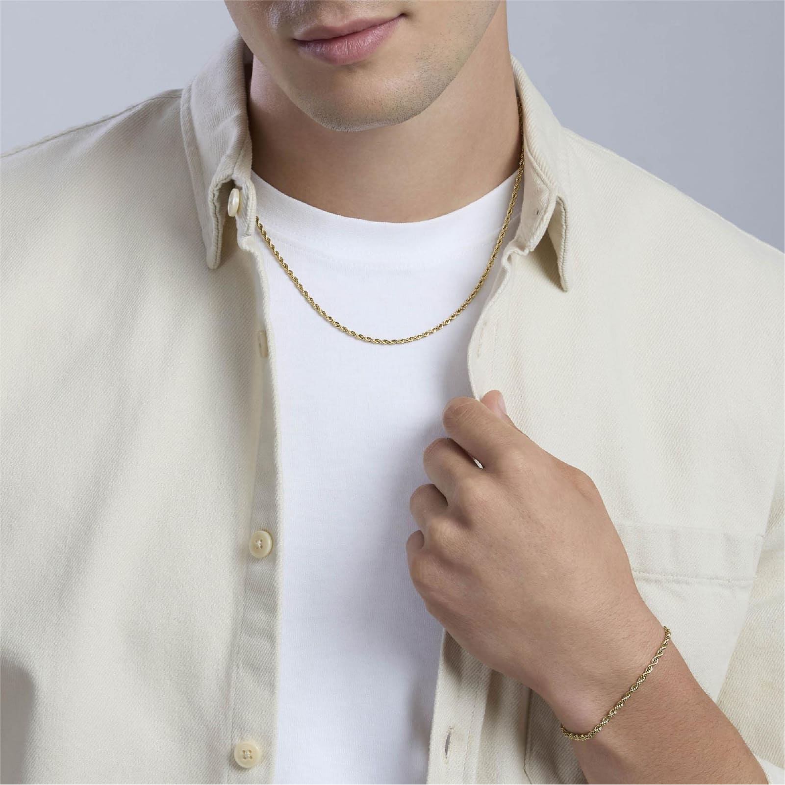 Collana Kidult Style in acciaio pvd oro catena corda da uomo MISURA UNICA