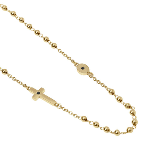 Bracciale Kidult Style in acciaio pvd oro cristalli da uomo MISURA UNICA