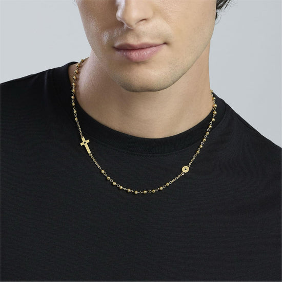 Bracciale Kidult Style in acciaio pvd oro cristalli da uomo MISURA UNICA