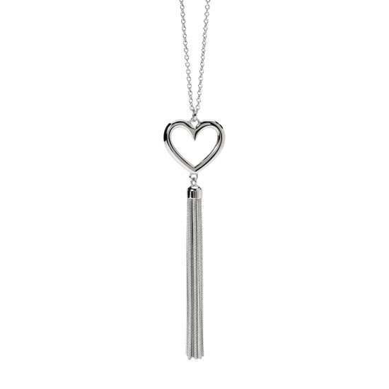 Collana Kidult Style in acciaio catena snake e pendente cuore MISURA UNICA
