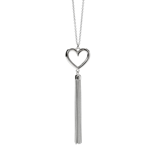 Collana Kidult Style in acciaio catena snake e pendente cuore MISURA UNICA