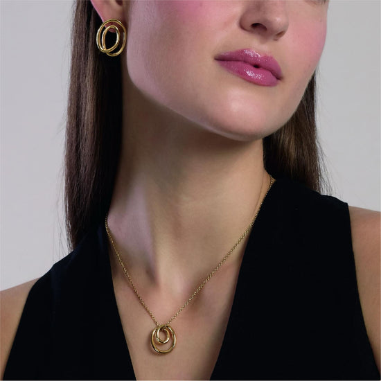 Collana Kidult Style in acciaio dorato e pendente a spirale MISURA UNICA