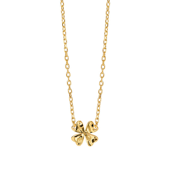 Collana Kidult Style in acciaio dorato con quadrifoglio MISURA UNICA