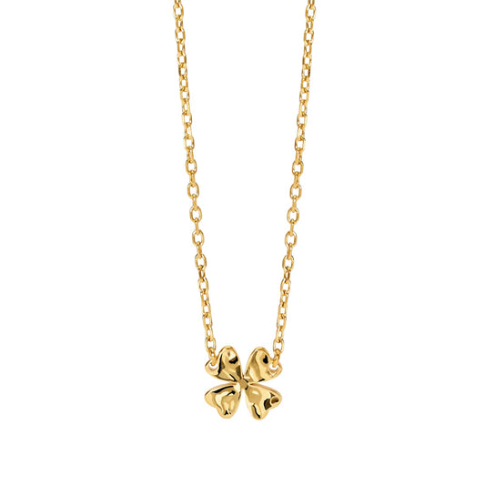 Collana Kidult Style in acciaio dorato con quadrifoglio MISURA UNICA