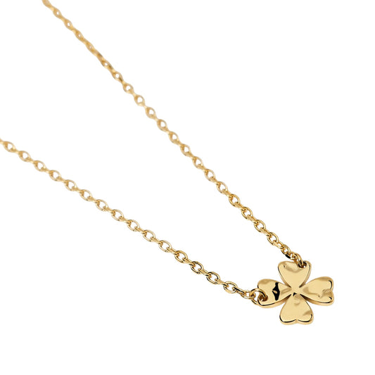 Collana Kidult Style in acciaio dorato con quadrifoglio MISURA UNICA