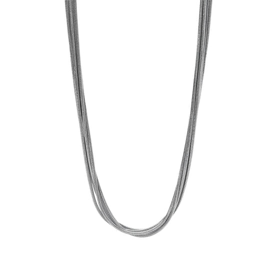 Collana multifilo Kidult Style in acciaio con catene snake MISURA UNICA