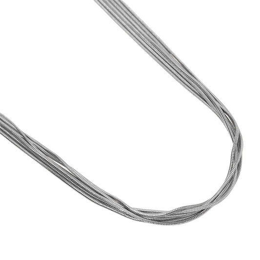 Collana multifilo Kidult Style in acciaio con catene snake MISURA UNICA