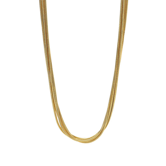 Collana Kidult Style in acciaio dorato con catene snake MISURA UNICA