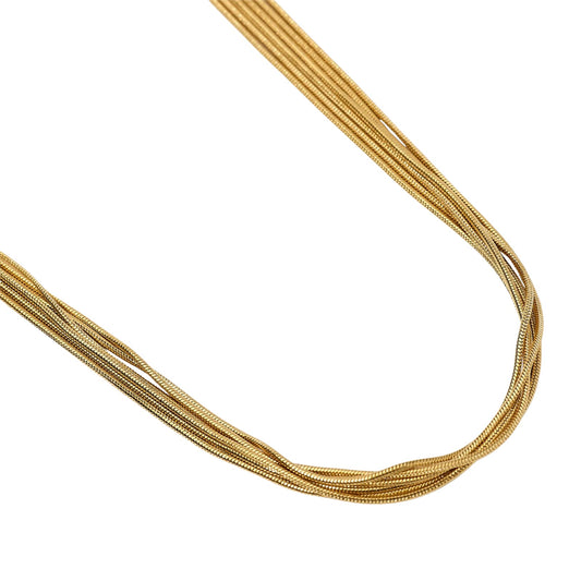 Collana Kidult Style in acciaio dorato con catene snake MISURA UNICA