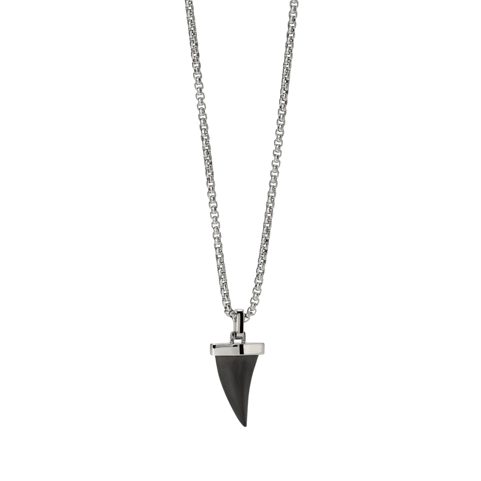 Collana Kidult Style in acciaio pendente dente di squalo uomo MISURA UNICA