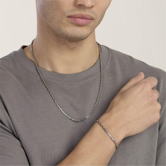 Collana Kidult Style in acciaio con maglie allungate uomo MISURA UNICA