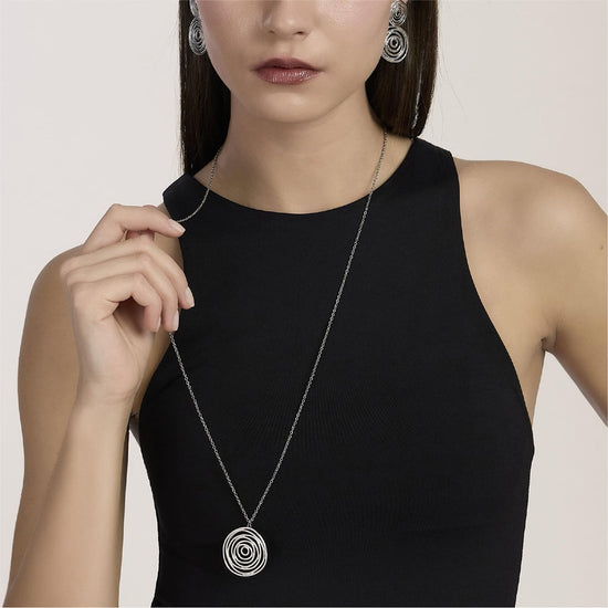 Collana catena Kidult Style in acciaio pendente vortice MISURA UNICA