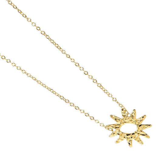 Collana Kidult Style in acciaio pvd oro catena fancy e sole MISURA UNICA