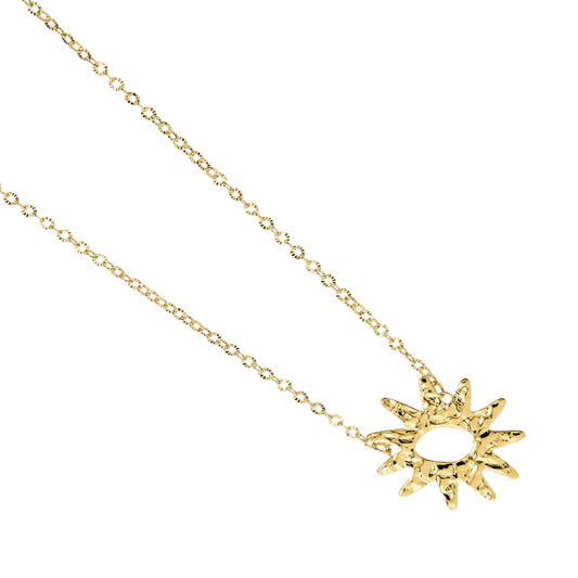 Collana Kidult Style in acciaio pvd oro catena fancy e sole MISURA UNICA