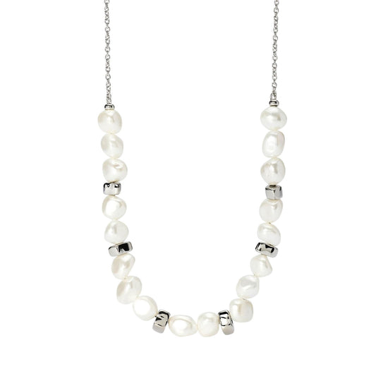 Collana Kidult Style in acciaio con perle conchiglia MISURA UNICA