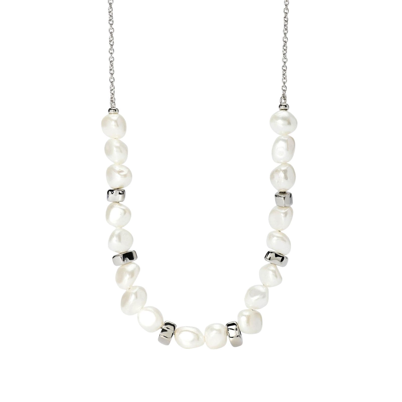 Collana Kidult Style in acciaio con perle conchiglia MISURA UNICA
