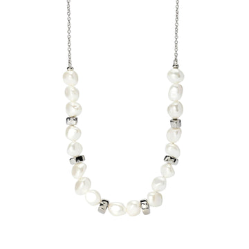 Collana Kidult Style in acciaio con perle conchiglia MISURA UNICA