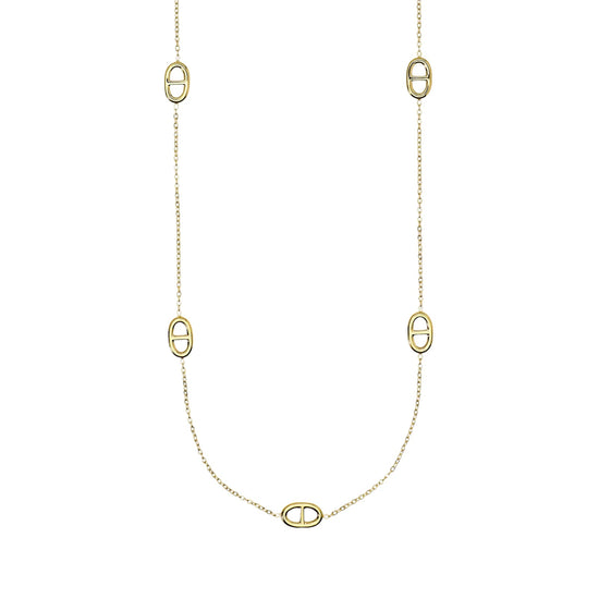 Collana Kidult Style in acciaio pvd oro catena forzatina staffe MISURA UNICA