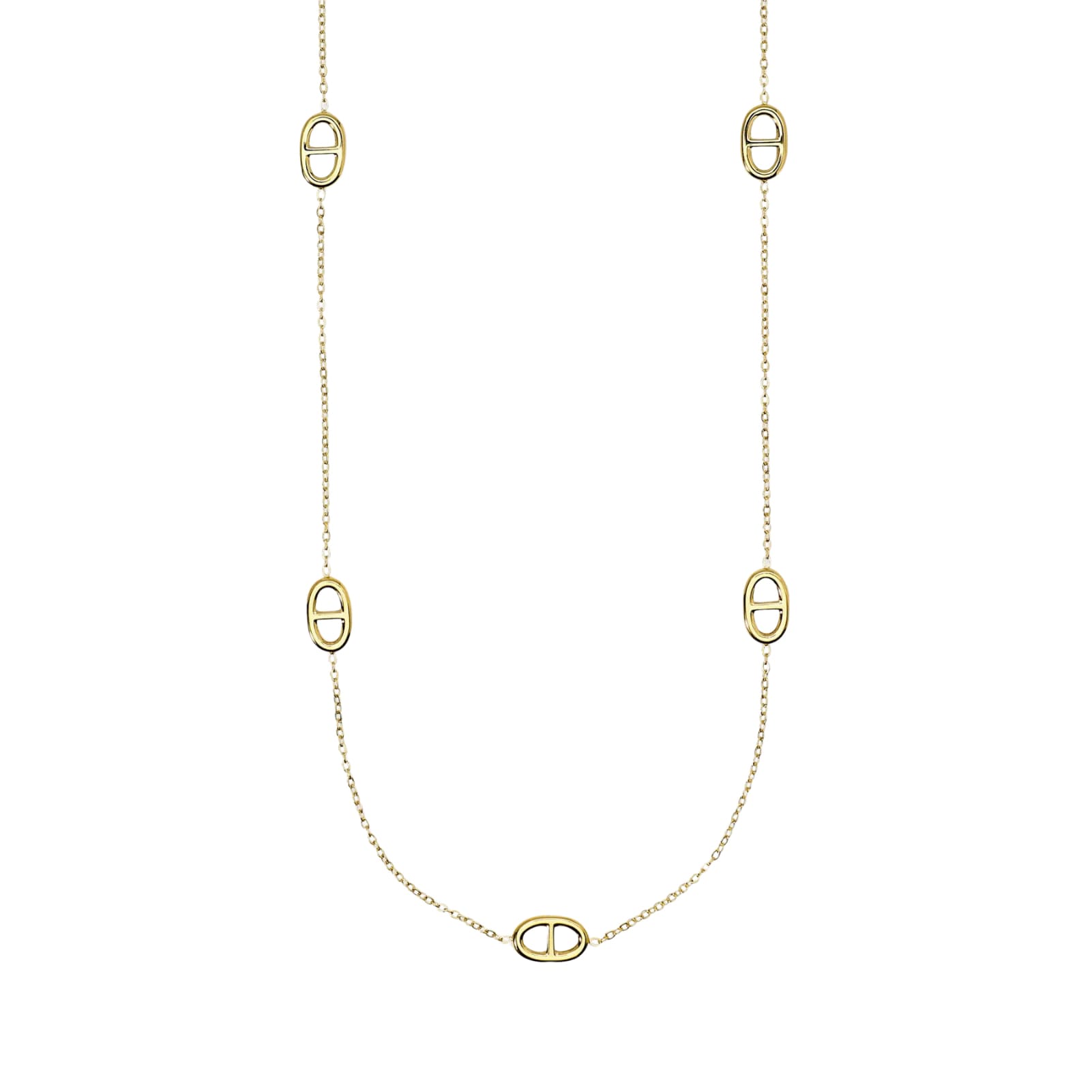 Collana Kidult Style in acciaio pvd oro catena forzatina staffe MISURA UNICA