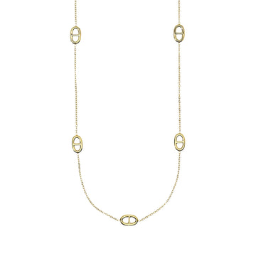 Collana Kidult Style in acciaio pvd oro catena forzatina staffe MISURA UNICA