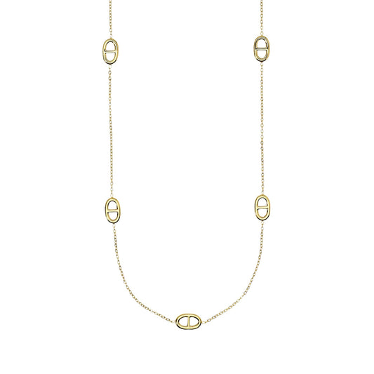 Collana Kidult Style in acciaio pvd oro catena forzatina staffe MISURA UNICA