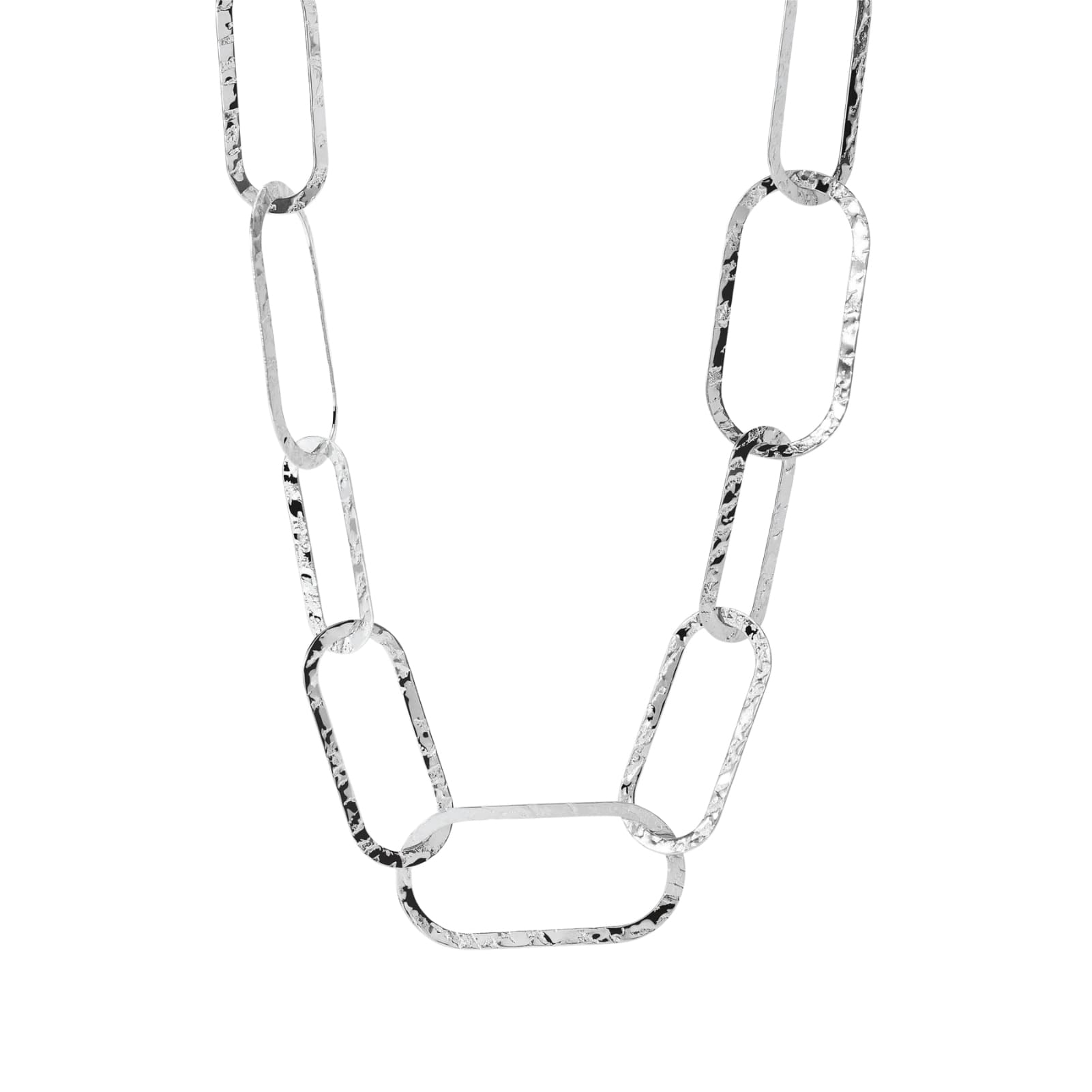 Collana Kidult Style in acciaio martellato con cerchi MISURA UNICA