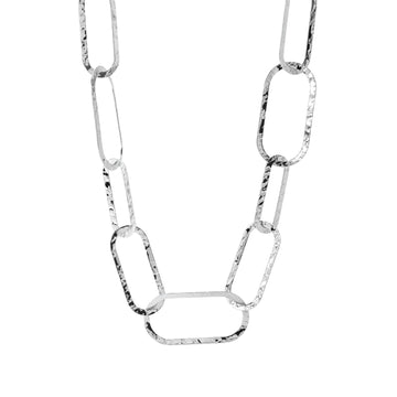 Collana Kidult Style in acciaio martellato con cerchi MISURA UNICA