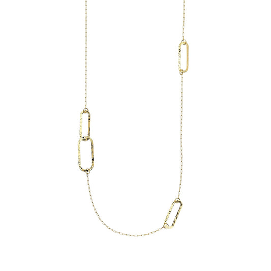 Collana lunga Kidult Style in acciaio pvd oro maglie allungate MISURA UNICA