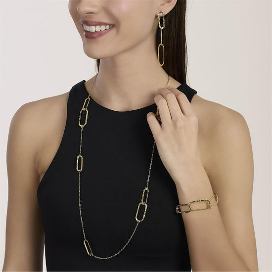 Collana lunga Kidult Style in acciaio pvd oro maglie allungate MISURA UNICA