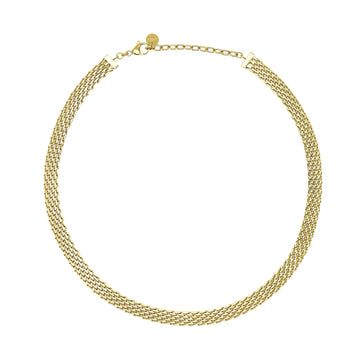 Collana girocollo Kidult Style in acciaio pvd oro catena mesh MISURA UNICA