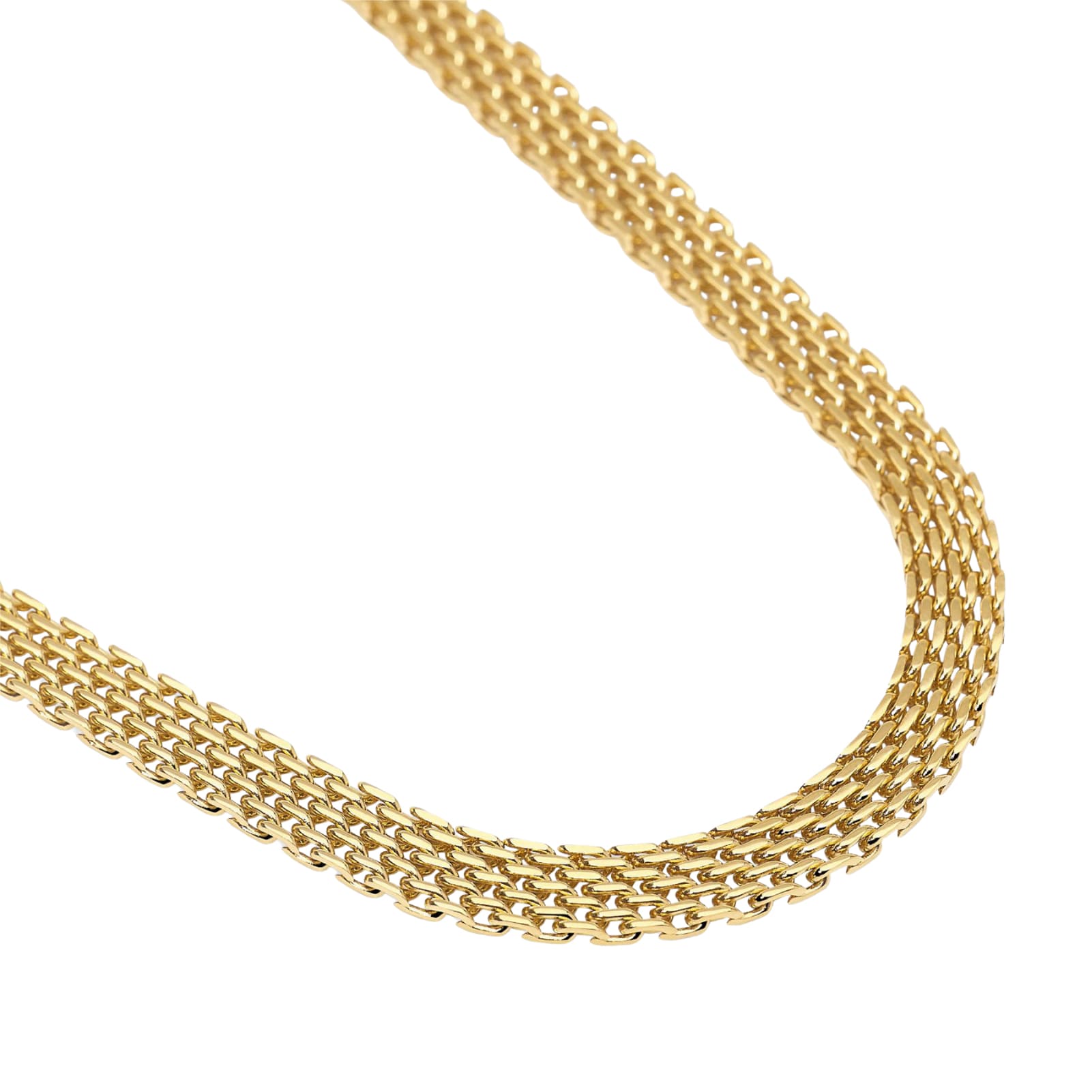 Collana girocollo Kidult Style in acciaio pvd oro catena mesh MISURA UNICA