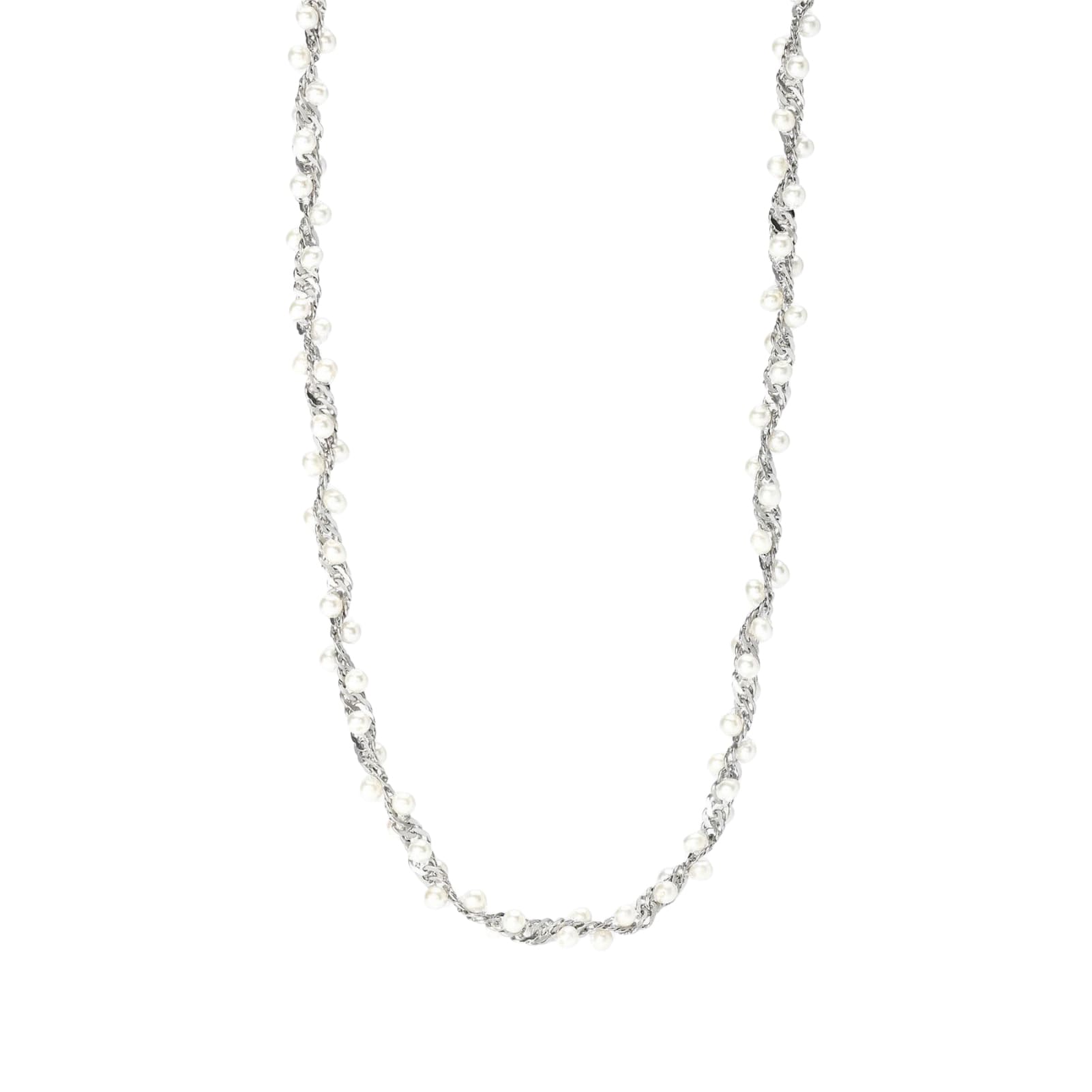 Collana catena Kidult Style in acciaio e perle conchiglia MISURA UNICA