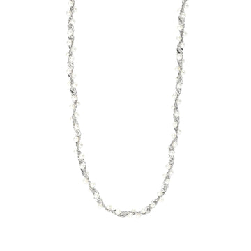 Collana catena Kidult Style in acciaio e perle conchiglia MISURA UNICA