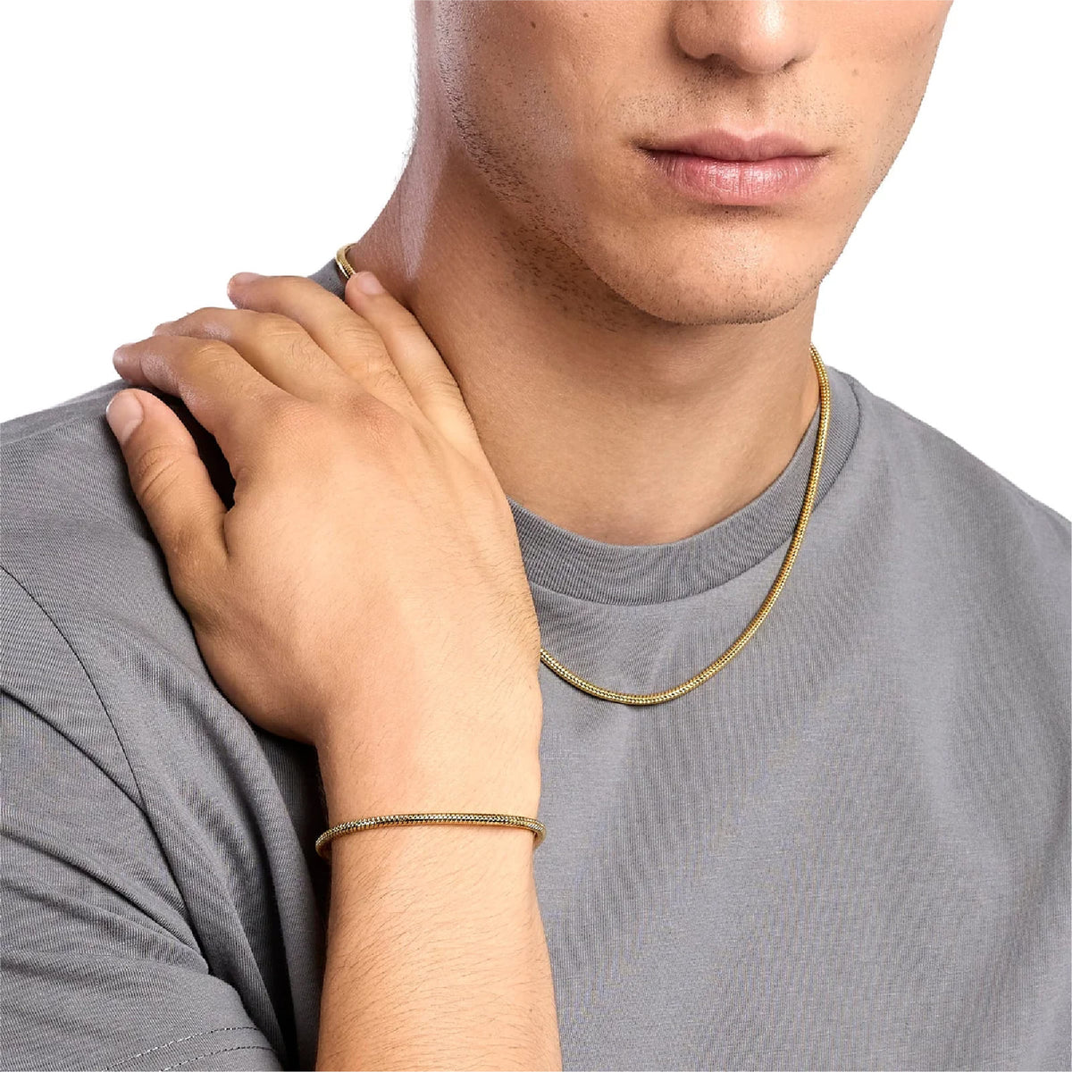 Collana catena snake Kidult Style 59 in acciaio pvd oro MISURA UNICA