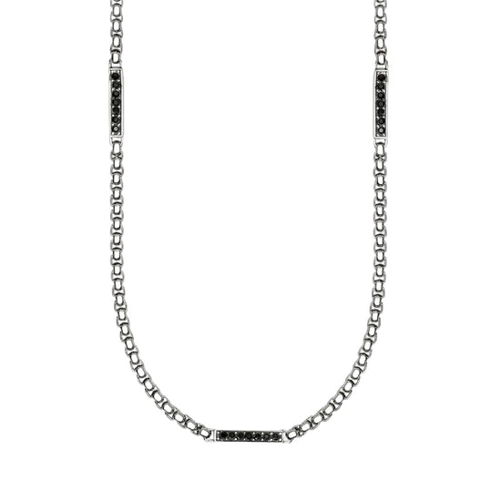 Collana catena veneta Kidult Style 64 in acciaio cristalli MISURA UNICA